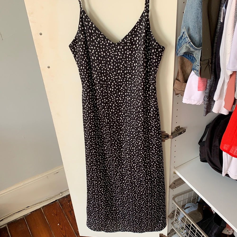 Black and white midi dress